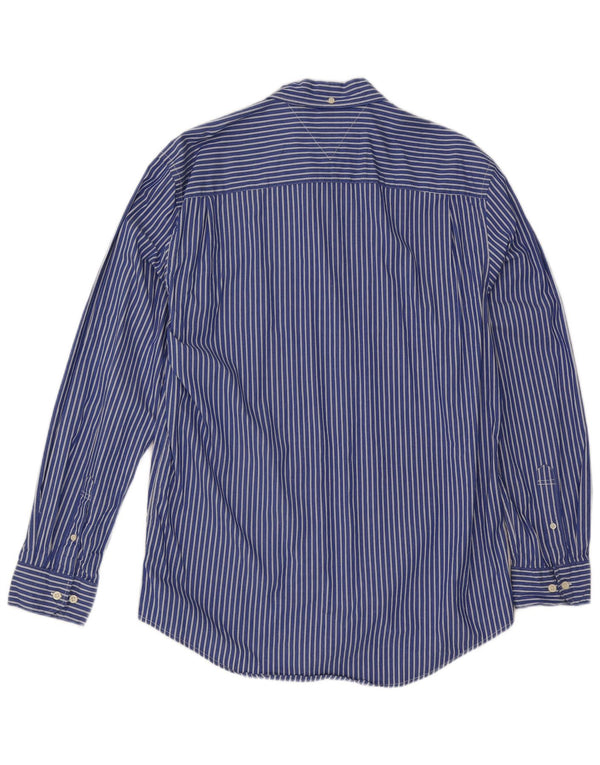 Tommy Hilfiger Mens Shirt XL Blue Pinstripe Cotton