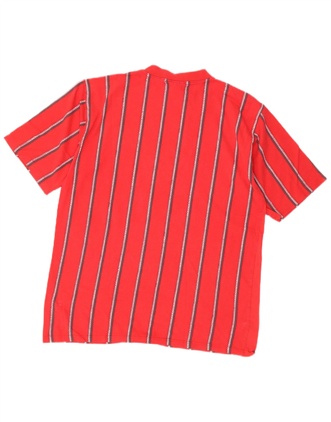 Reebok Mens T-Shirt Top Medium Red Striped Cotton