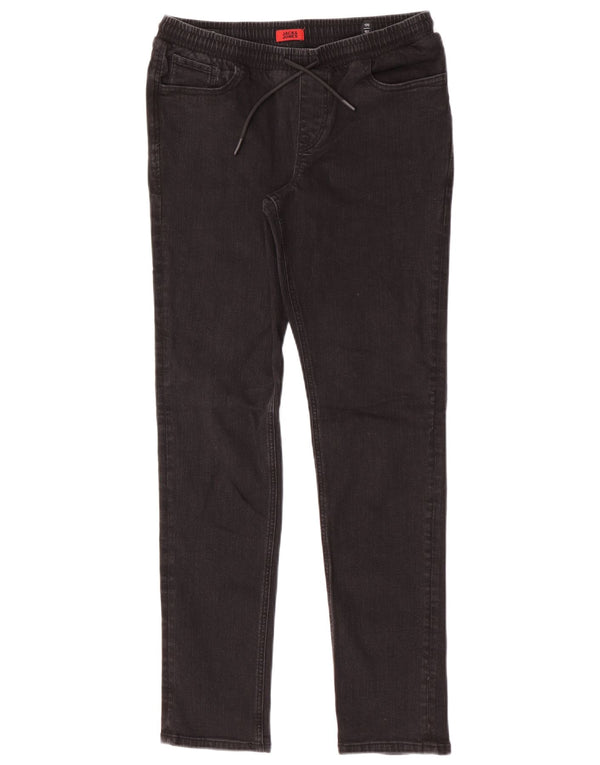 Jack & Jones Boys GLENN Slim Jeans 14-15 Years W28 L30 Black Cotton