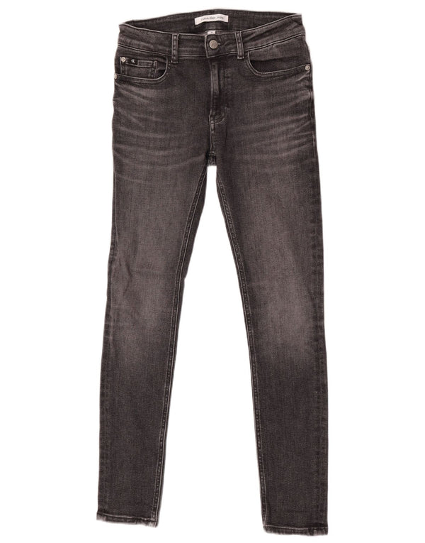 Calvin Klein Girls Skinny Jeans 13-14 Years W27 L30 Grey Cotton