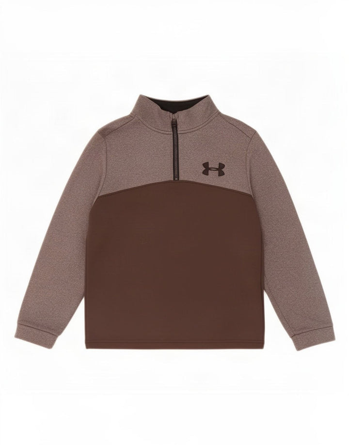Under Armour Boys Cold Gear Graphic Sweatshirt Jumper 7-8 Years Small Grey