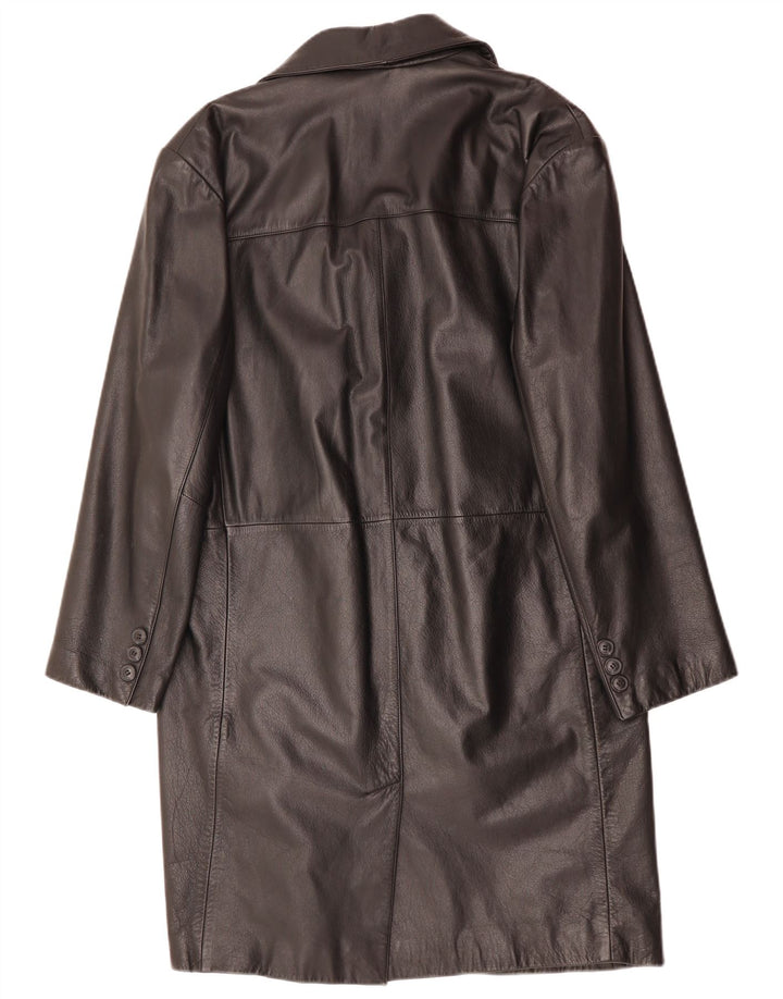 JOHN DEVIN Mens Leather Coat UK 38 Medium Black Leather