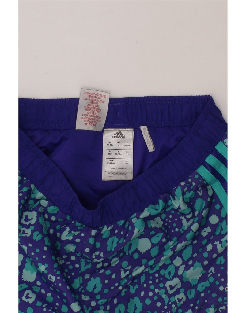 ADIDAS Girls Climalite Sport Shorts 11-12 Years Purple Spotted Polyester Vintage Adidas and Second-Hand Adidas from Messina Hembry 