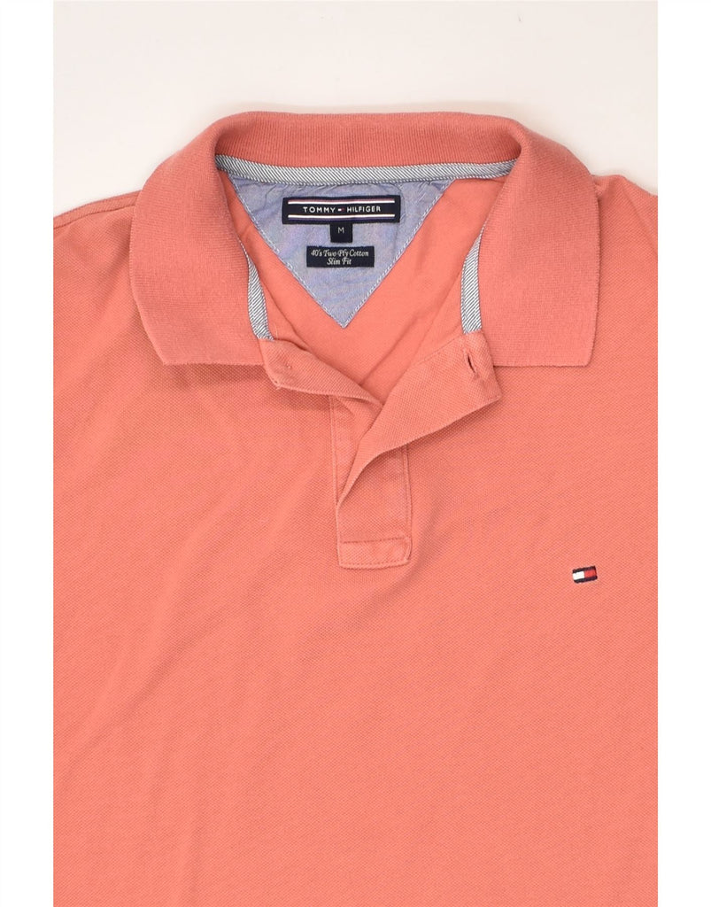 TOMMY HILFIGER Mens Slim Fit Polo Shirt Medium Orange Cotton | Vintage Tommy Hilfiger | Thrift | Second-Hand Tommy Hilfiger | Used Clothing | Messina Hembry 