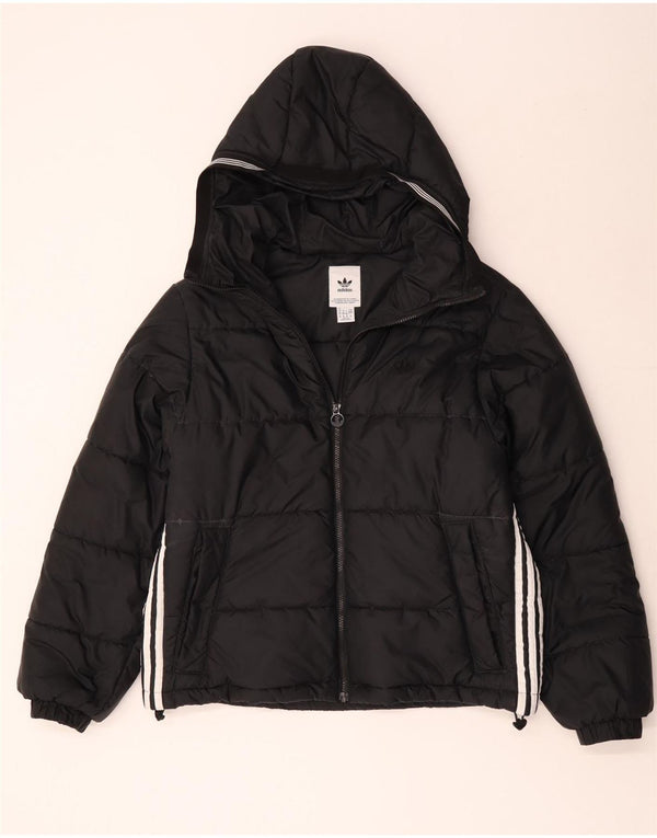 Adidas Mens Hooded Padded Jacket Medium Black Polyester