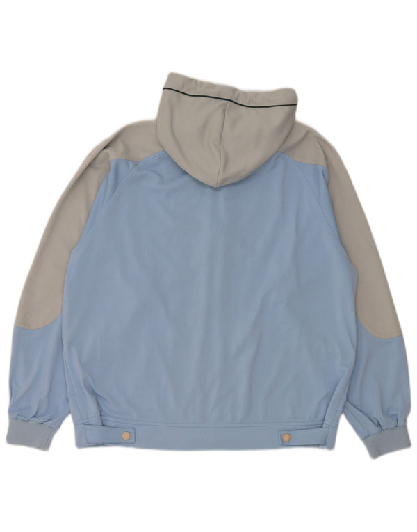 Champion Mens Hooded Tracksuit Top Jacket Small Blue Colourblock Polyester