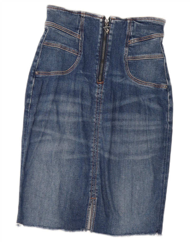 Guess Womens Denim Skirt W26 Small  Blue