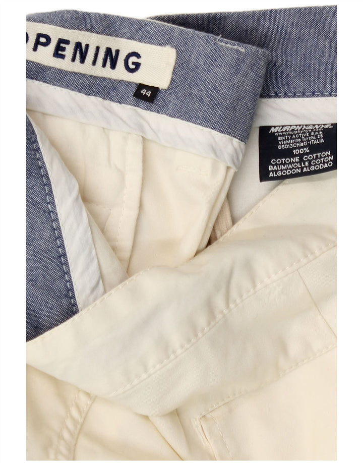 Murphy & Nye Mens Chino Shorts W44 2XL White Cotton