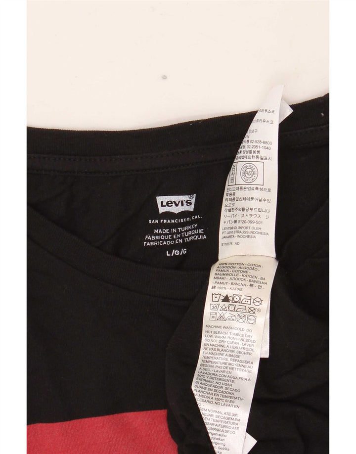 Levi's Mens Graphic Top Long Sleeve Large Black Cotton