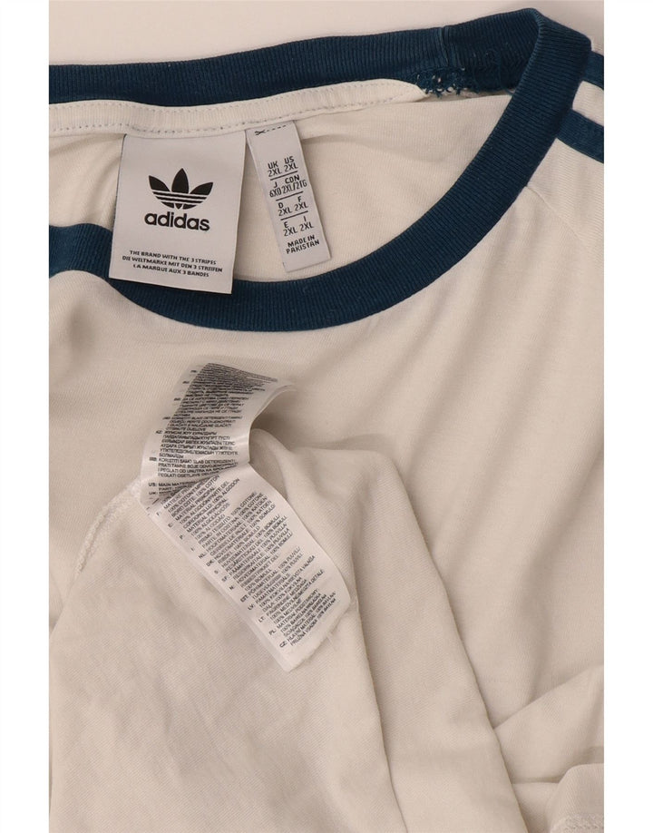 Adidas Mens T-Shirt Top 2XL White Cotton