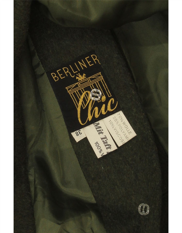 Vintage Womens Poncho Coat EU 38 Medium Khaki Wool