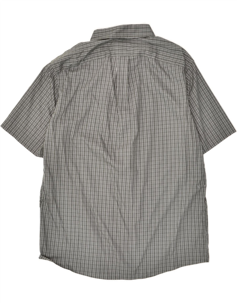 EDDIE BAUER Mens Relaxed Fit Short Sleeve Shirt Large Grey Check Cotton | Vintage Eddie Bauer | Thrift | Second-Hand Eddie Bauer | Used Clothing | Messina Hembry 