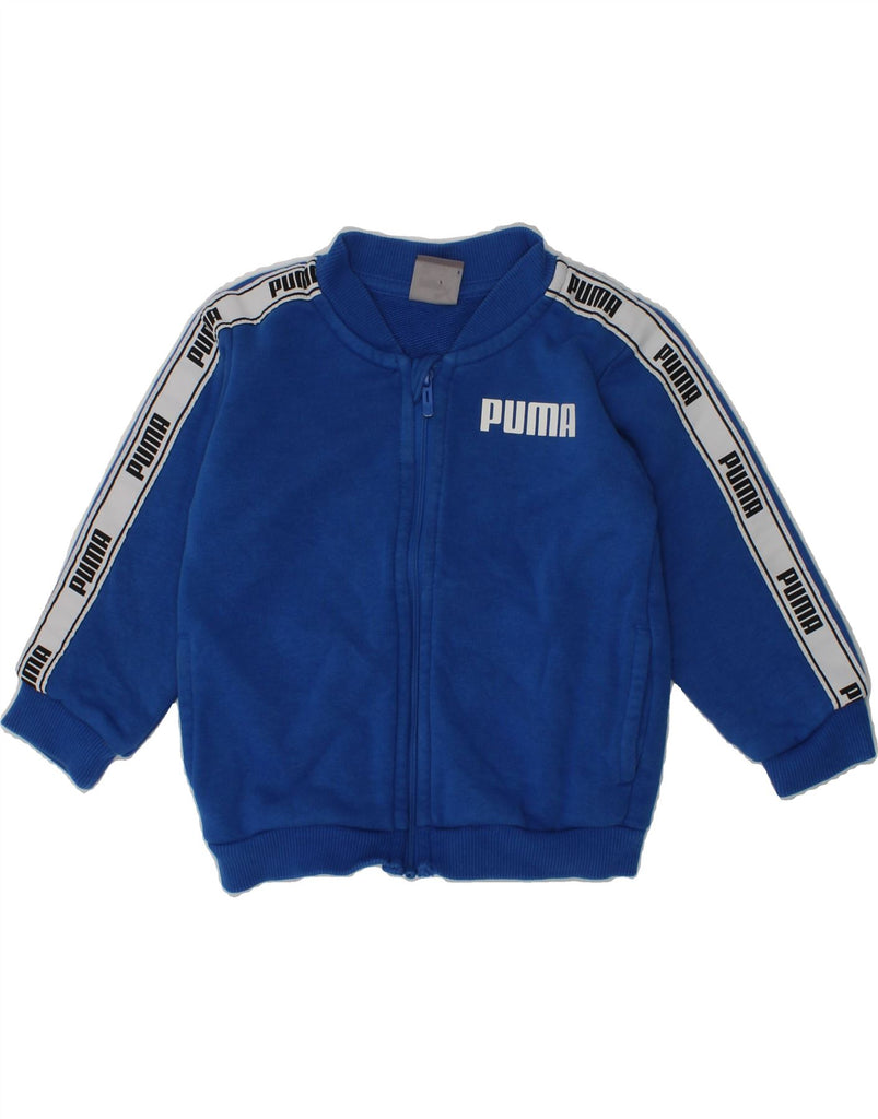 PUMA Baby Boys Graphic Tracksuit Top Jacket 9-12 Months Blue Cotton | Vintage Puma | Thrift | Second-Hand Puma | Used Clothing | Messina Hembry 