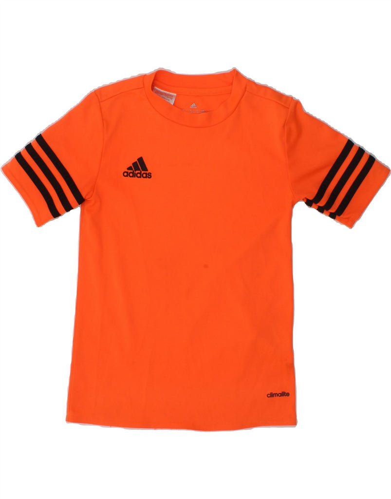 ADIDAS Girls Climalite T-Shirt Top 7-8 Years Small  Orange Polyester | Vintage Adidas | Thrift | Second-Hand Adidas | Used Clothing | Messina Hembry 