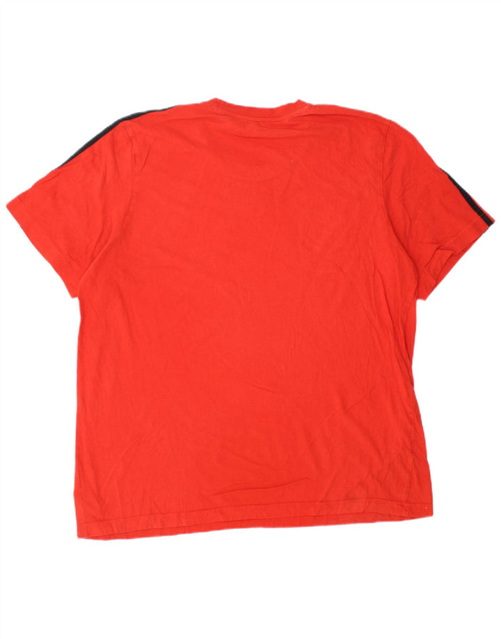 Adidas Mens T-Shirt Top XL Orange Cotton