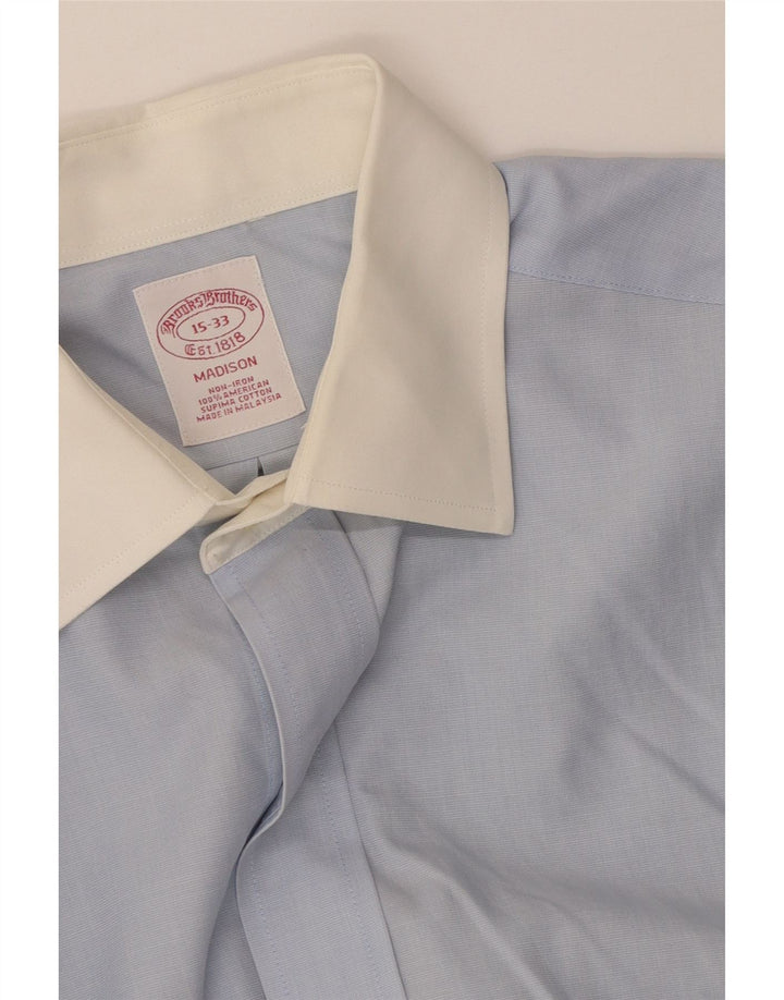 Brooks Brothers Mens Madison Formal Shirt Size 15 Medium Blue Cotton