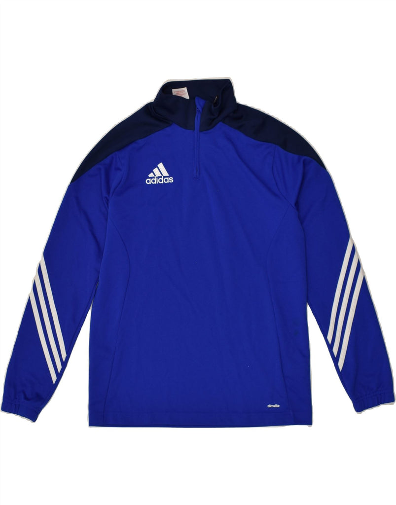 ADIDAS Boys Climalite Pullover Tracksuit Top 13-14 Years XL Blue Polyester | Vintage Adidas | Thrift | Second-Hand Adidas | Used Clothing | Messina Hembry 