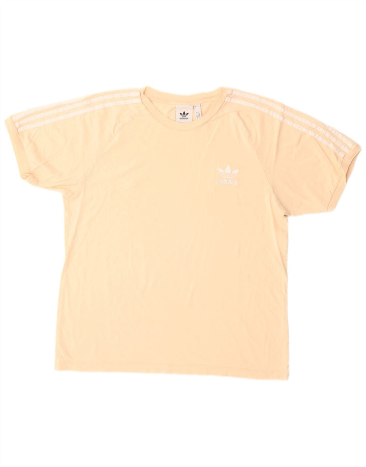 Adidas Mens T-Shirt Top Large Beige