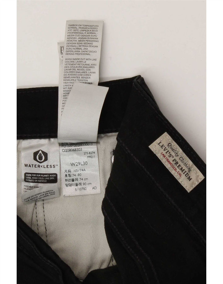 Levi's Mens Skinny Jeans W29 L30 Black Cotton