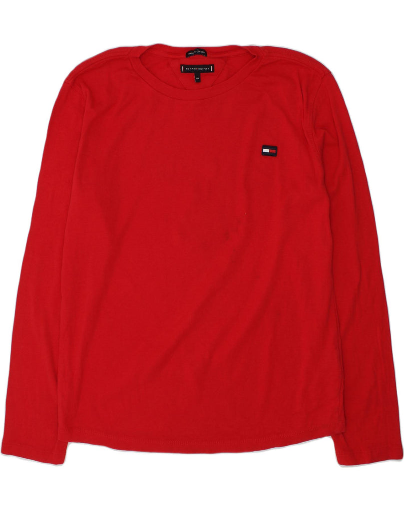 TOMMY HILFIGER Boys Top Long Sleeve 13-14 Years Red Cotton | Vintage Tommy Hilfiger | Thrift | Second-Hand Tommy Hilfiger | Used Clothing | Messina Hembry 