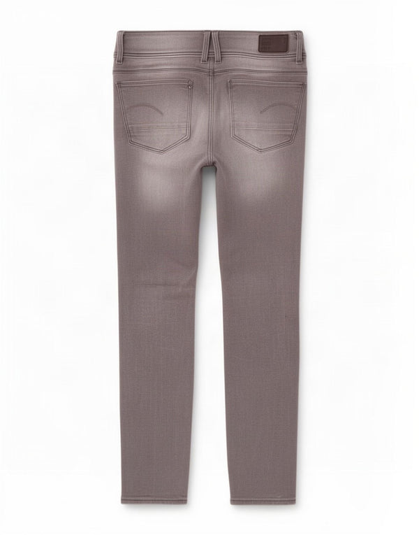 G-Star Womens Lynn Mid Rise Skinny Jeans W27 L30 Grey Cotton