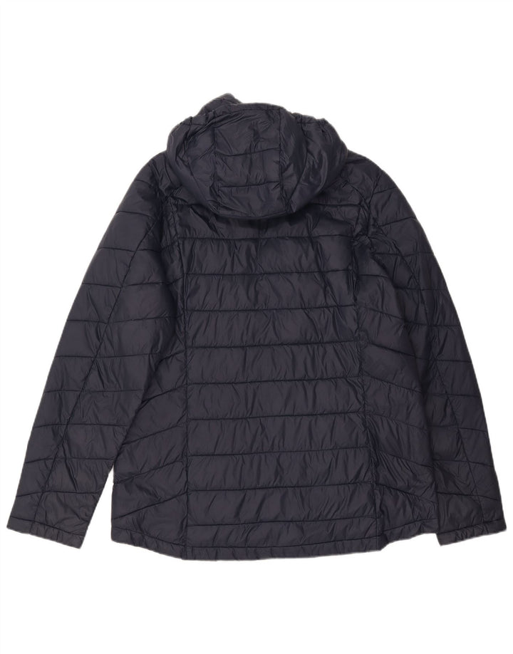Fat Face Womens Hooded Padded Jacket UK 14 Large Navy Blue Nylon