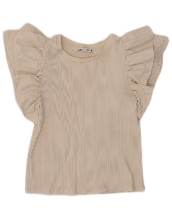 Zara Womens Blouse Top UK 12 Medium Off White