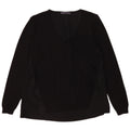 Marks & Spencer Womens Long Sleeve Blouse Top UK 16 Large Black Floral