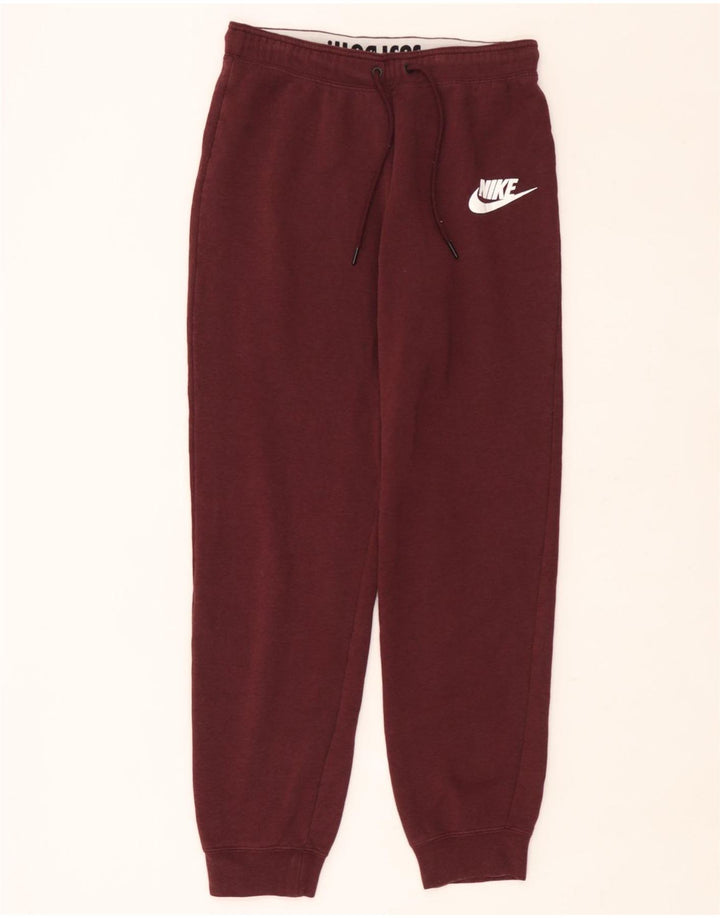 Nike Womens Tracksuit Trousers Joggers UK 14 Medium  Maroon Cotton