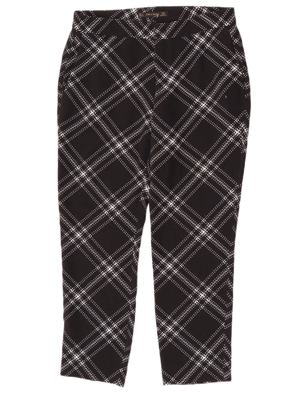 Zara Womens Tapered Chino Trousers Small W26 L25 Black Check
