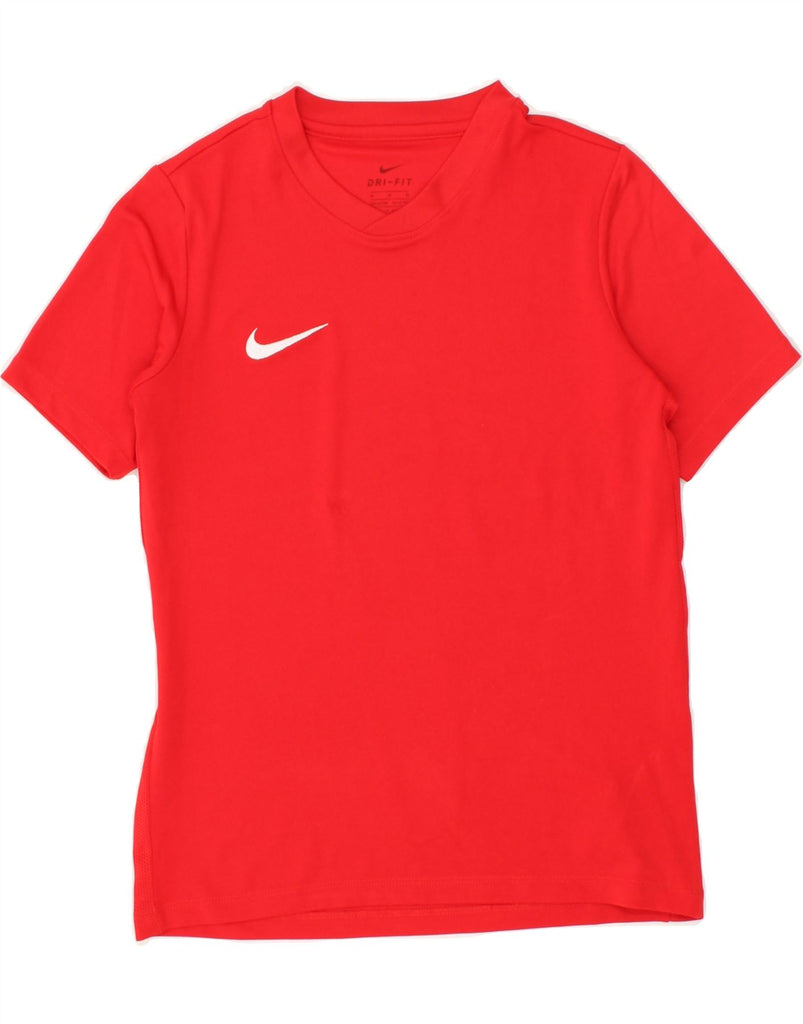NIKE Boys Dri Fit T-Shirt Top 10-11 Years Medium Red Polyester | Vintage Nike | Thrift | Second-Hand Nike | Used Clothing | Messina Hembry 
