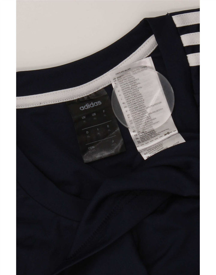 Adidas Mens Climalite T-Shirt Top XL Navy Blue Polyester