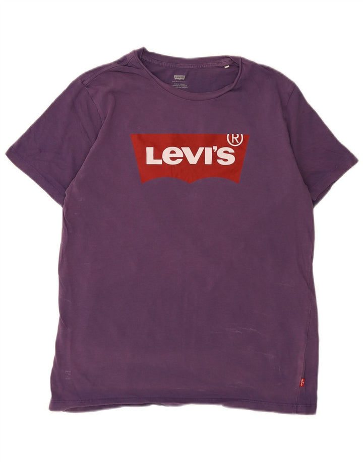 Levi's Mens Graphic T-Shirt Top Medium Purple Cotton