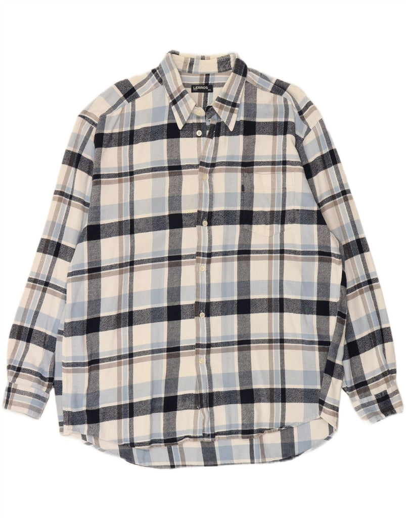 LERROS Mens Flannel Shirt 2XL Multicoloured Check Cotton Vintage Lerros and Second-Hand Lerros from Messina Hembry 