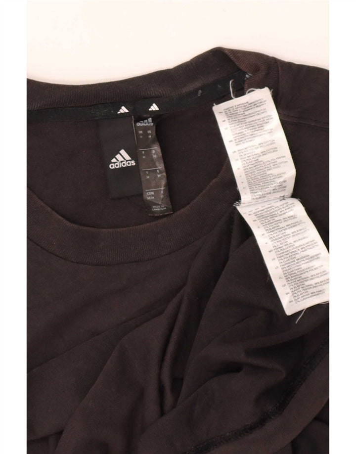 Adidas Mens T-Shirt Top Medium Black Cotton