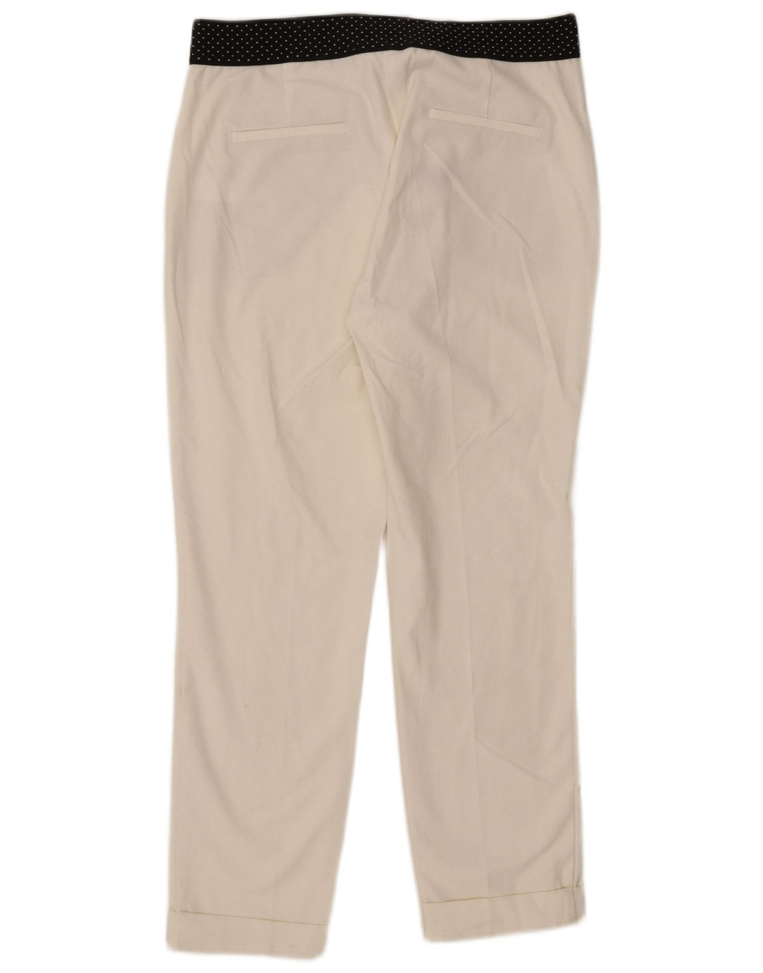 Zara Womens Slim Chino Trousers Large W30 L27 White Colourblock Polyester