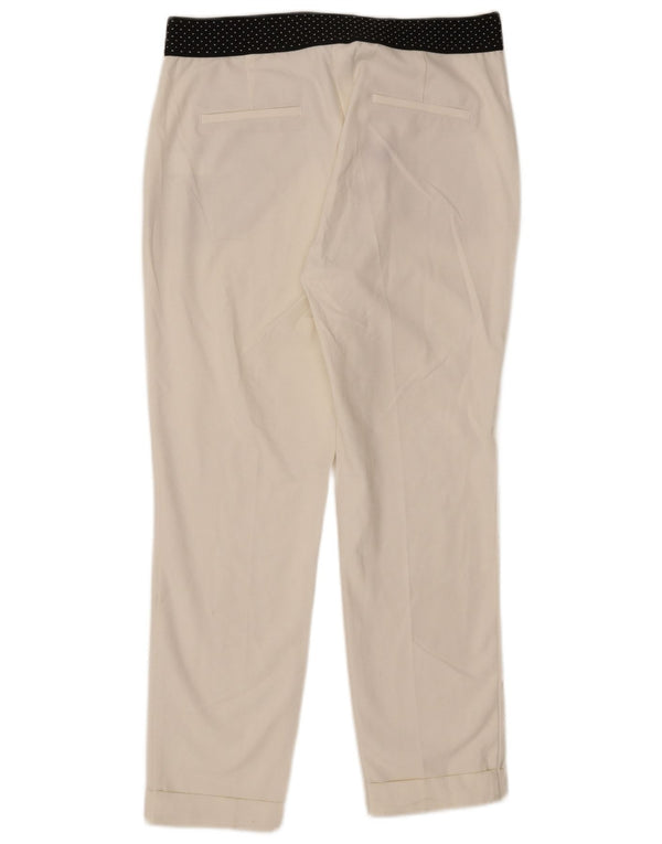 Zara Womens Slim Chino Trousers Large W30 L27 White Colourblock Polyester