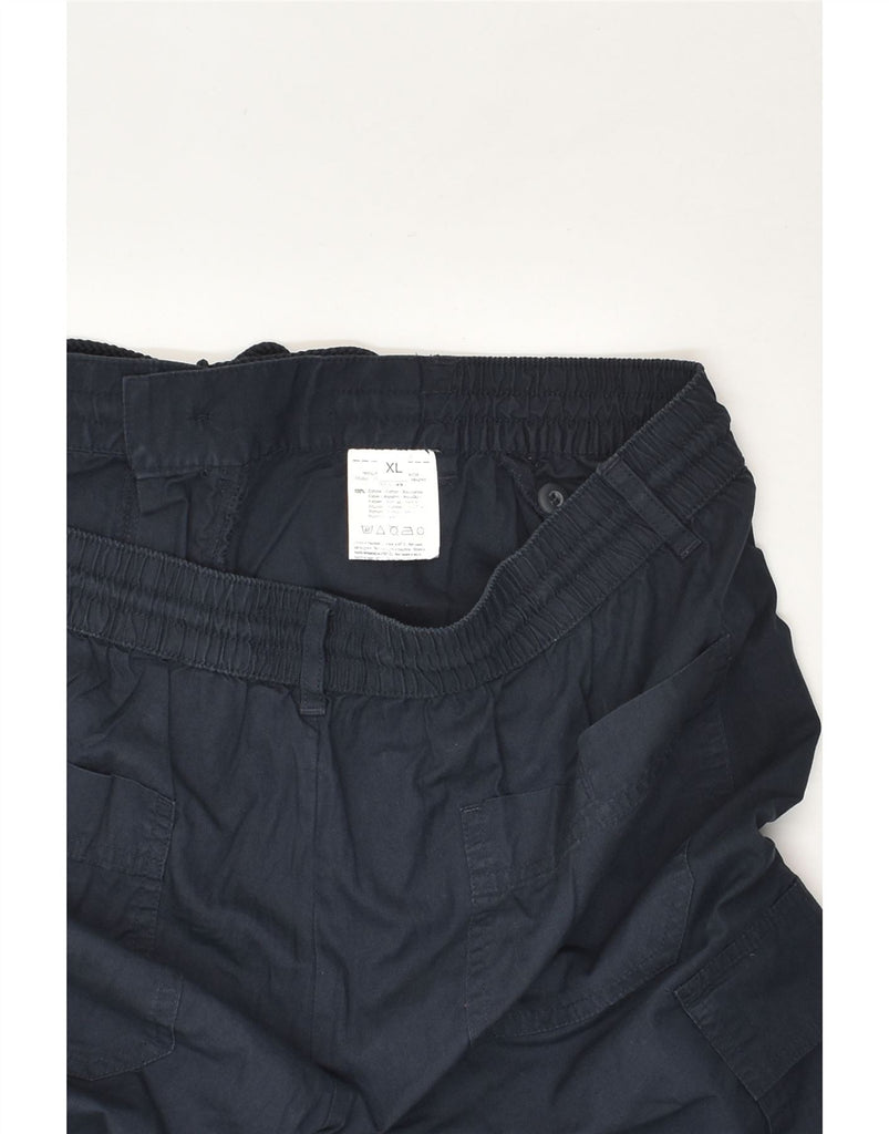 SEA BARRIER Mens Straight Cargo Trousers XL W38 L33  Navy Blue Cotton | Vintage Sea Barrier | Thrift | Second-Hand Sea Barrier | Used Clothing | Messina Hembry 