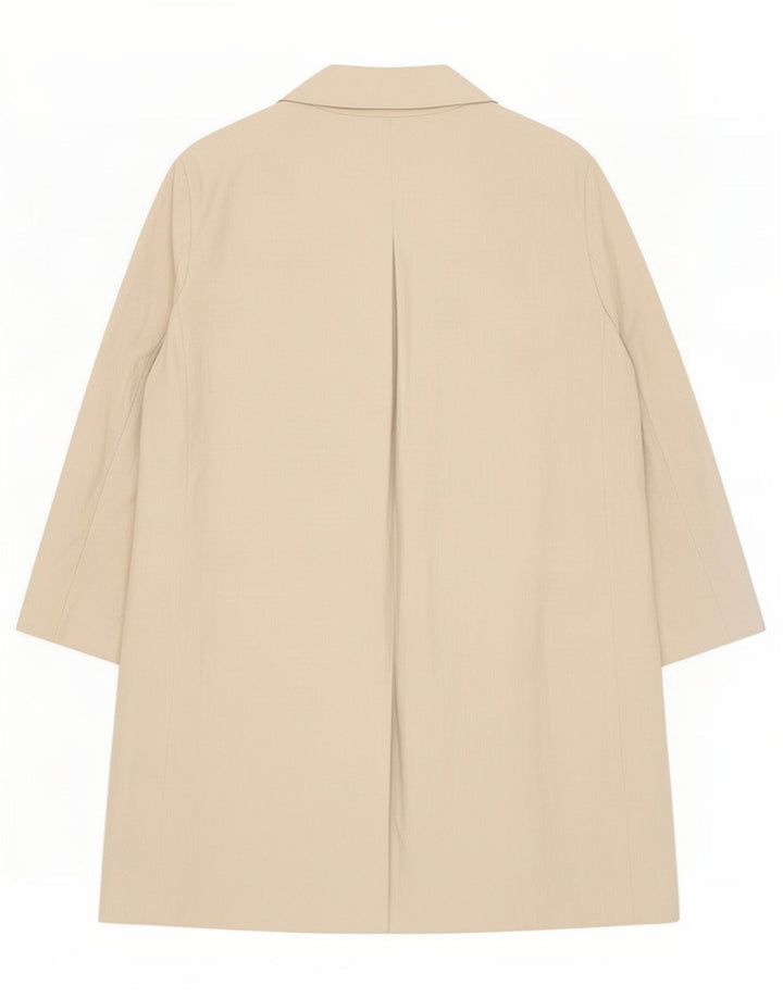 Benetton Womens Overcoat UK 12 Medium Beige Linen