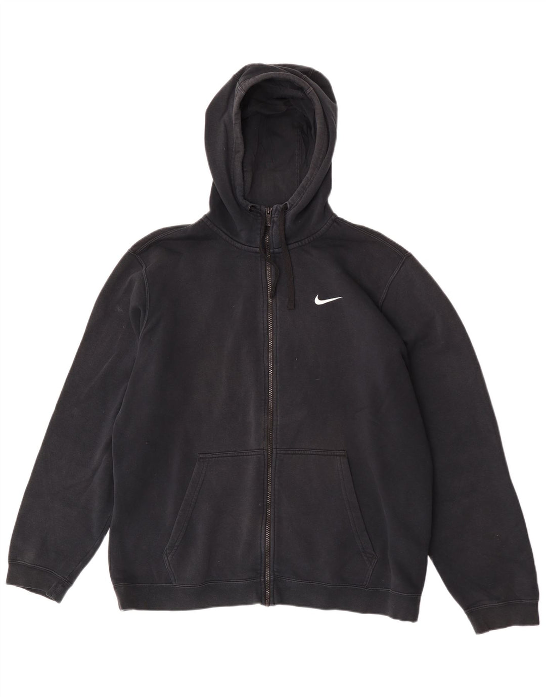 Nike Mens Zip Hoodie Sweater XL Black Cotton
