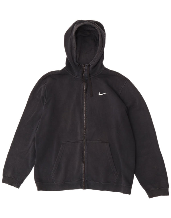 Nike Mens Zip Hoodie Sweater XL Black Cotton