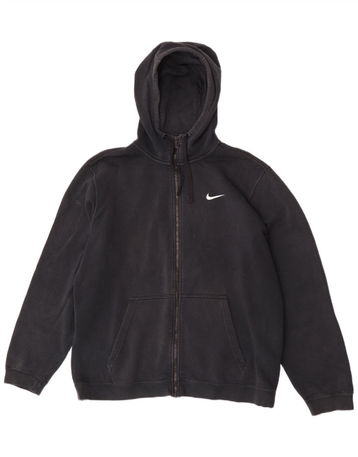 Nike Mens Zip Hoodie Sweater XL Black Cotton