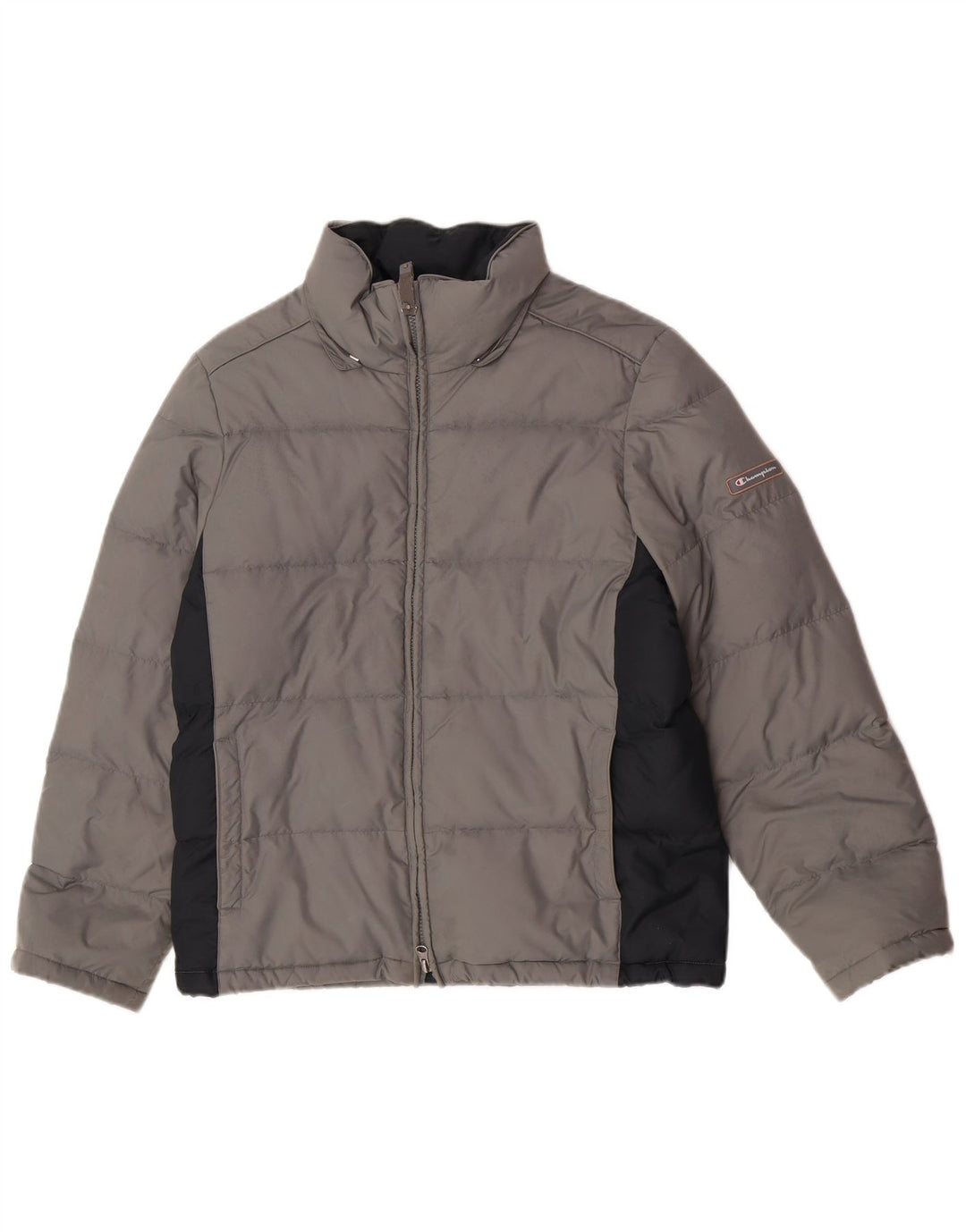 Champion Mens Oversized Padded Jacket UK 10 Small Grey Colourblock
