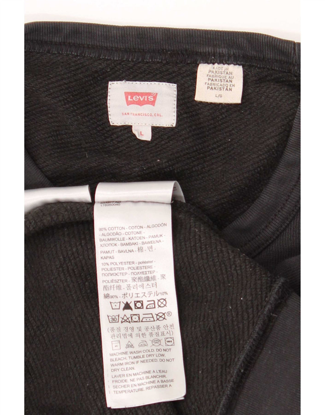 Levi's Mens Graphic Regular Fit Sweatshirt Jumper Large Black Cotton