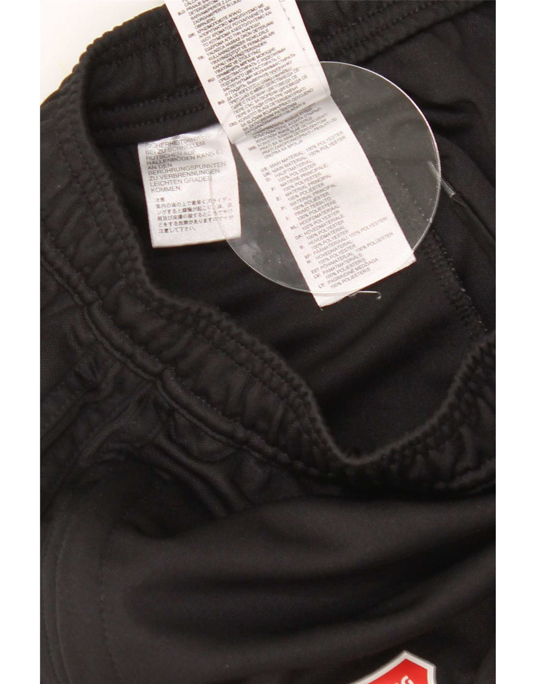 Adidas Mens Graphic Tracksuit Trousers Small Black Polyester