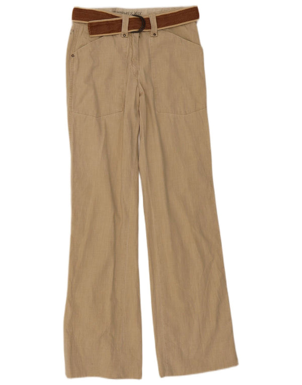Murphy & Nye Womens Bootcut Casual Trousers W26 L31 Beige Cotton