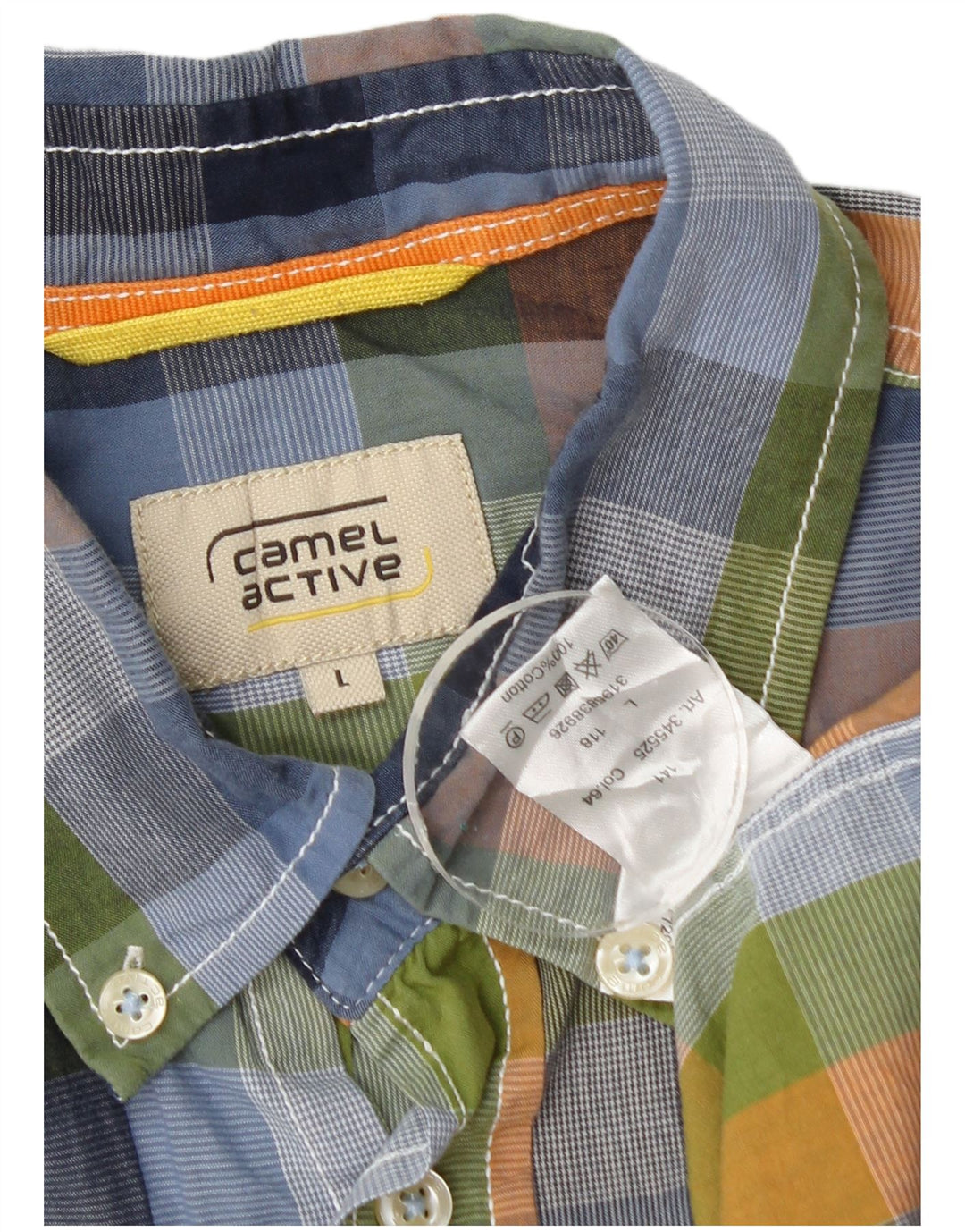 Camel Active Mens Short Sleeve Shirt Large Multicoloured Check Cotton