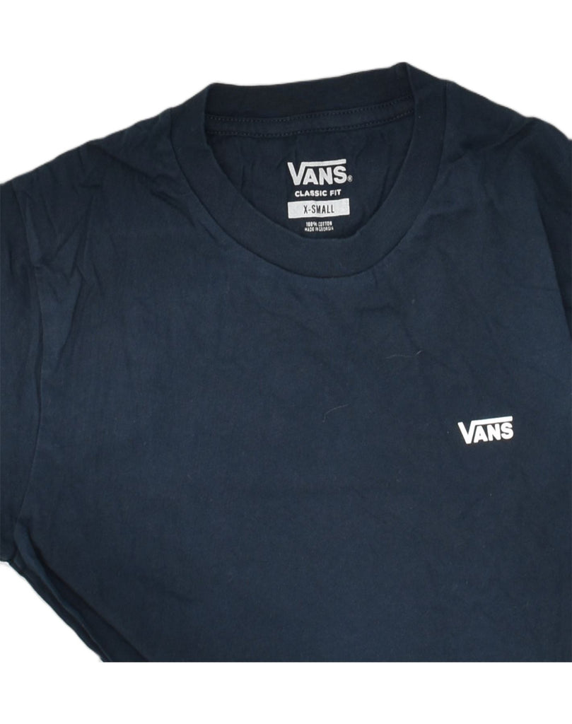 VANS Womens Classic Fit T-Shirt Top UK  6 XS Navy Blue Cotton | Vintage Vans | Thrift | Second-Hand Vans | Used Clothing | Messina Hembry 