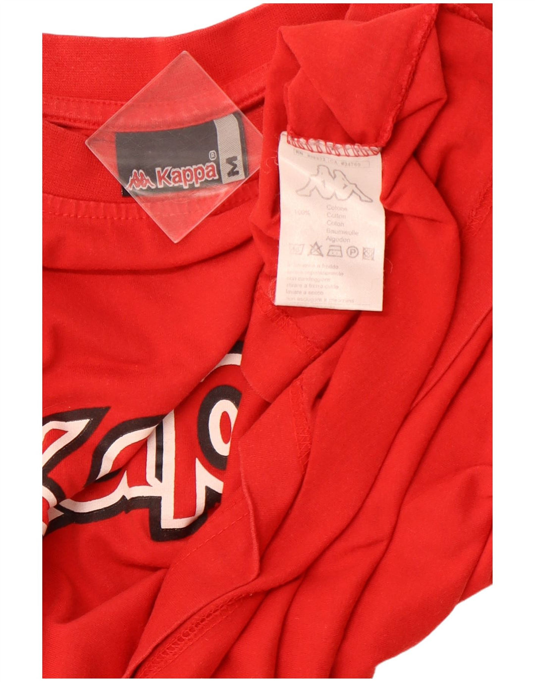 KAPPA Mens Graphic T-Shirt Top Medium Red Cotton
