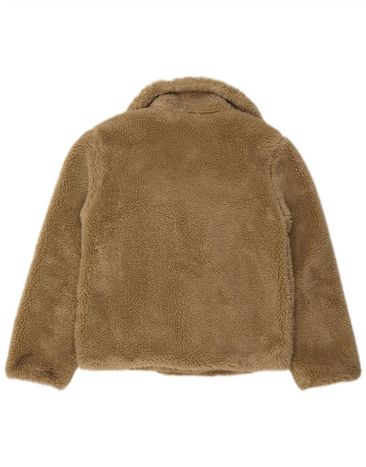 Weird Fish Womens Teddy Bear Sherpa Jacket UK 12 Medium Beige Polyester